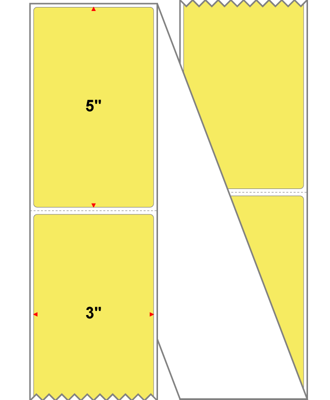 Fanfolded - 3 X 5 Premium Paper Thermal Transfer Label - PMS 100 Light Yellow 100 - Permanent