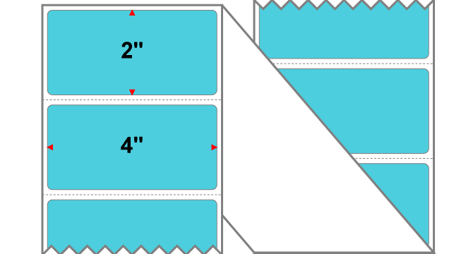 Fanfolded - 4 X 2 Premium Paper Thermal Transfer Label - PMS 3105 Light Aqua 3105 - Permanent