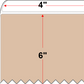 4 X 6 Premium Paper Thermal Transfer Label - Perforated - Tan 4675 - 8" Roll - Permanent