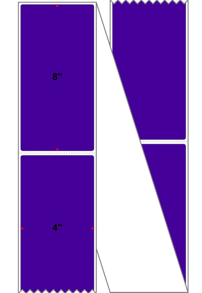 Fanfolded - 4 X 8 Premium Paper Thermal Transfer Label - Pantone Violet (Dark) Pantone Violet (Dark) - Permanent