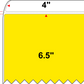 4 X 6.5 Premium Paper Thermal Transfer Label - Perforated - Fluorescent Yellow 803 - 8" Roll - Permanent