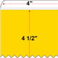 4 X 4.5 Premium Paper Direct Thermal Label - Perforated - Yellow Pantone Yellow - 8" Roll - Permanent