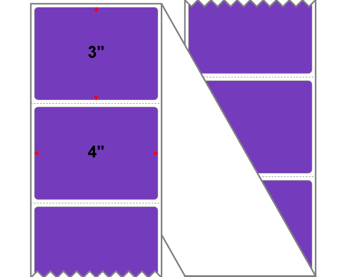 Fanfolded - 4 X 3 Premium Paper Thermal Transfer Label - PMS 266 Violet 266 - Permanent