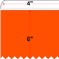 4 X 6 Economy Paper Direct Thermal Label - Perforated - Orange 21 - 8" Roll - Permanent