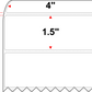 4 X 1.5 Premium Paper Direct Thermal Label - Perforated - White - 4" Roll - Permanent
