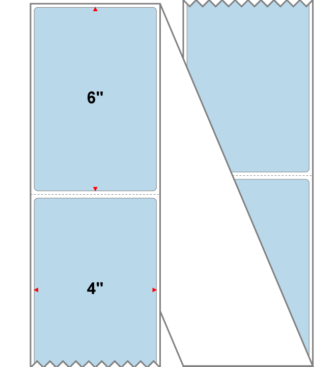 Fanfolded - 4 X 6 Premium Paper Thermal Transfer Label - PMS 290 Light Blue 290 - Permanent