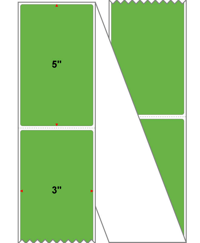 Fanfolded - 3 X 5 Premium Paper Thermal Transfer Label - PMS 368 Medium Green/Yellow 368 - Permanent