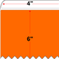 4 X 6 Premium Paper Direct Thermal Label - Perforated - Orange 1505 - 4" Roll - Permanent