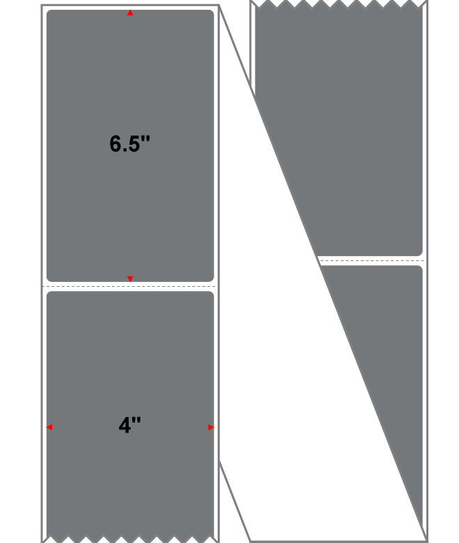 Fanfolded - 4 X 6.5 Premium Paper Direct Thermal Label - PMS Cool Gray 9 (Very Dark) Gray 9 - Permanent