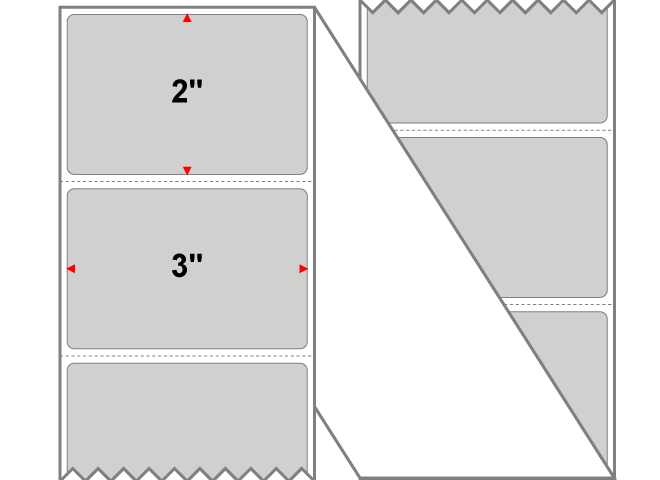 Fanfolded - 3 X 2 Premium Paper Thermal Transfer Label - PMS Cool Gray 2 Cool Gray 2 - Permanent