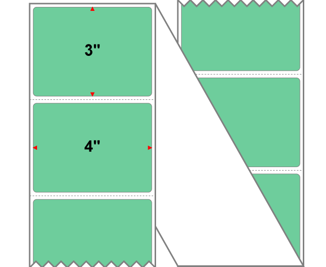 Fanfolded - 4 X 3 Premium Paper Thermal Transfer Label - PMS 345 Green 345 - Permanent
