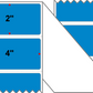 Fanfolded - 4 X 2 Premium Paper Thermal Transfer Label - Process Blue Process Blue - Permanent