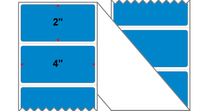 Fanfolded - 4 X 2 Premium Paper Thermal Transfer Label - Process Blue Process Blue - Permanent