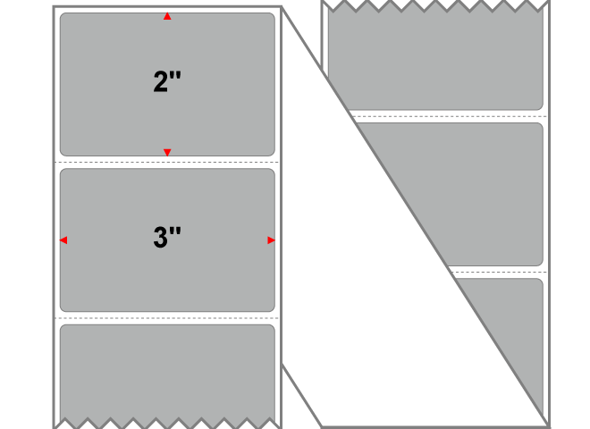 Fanfolded - 3 X 2 Premium Paper Direct Thermal Label - PMS Cool Gray 5 (Medium) Gray 5 - Permanent