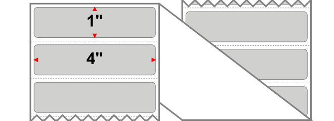 Fanfolded - 4 X 1 Premium Paper Thermal Transfer Label - PMS Cool Gray 2 Cool Gray 2 - Permanent