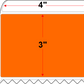 4 X 3 Premium Paper Direct Thermal Label - Perforated - Orange 1505 - 8" Roll - Permanent