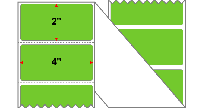 Fanfolded - 4 X 2 Premium Paper Direct Thermal Label - PMS 375 Yellow/Green 375 - Permanent