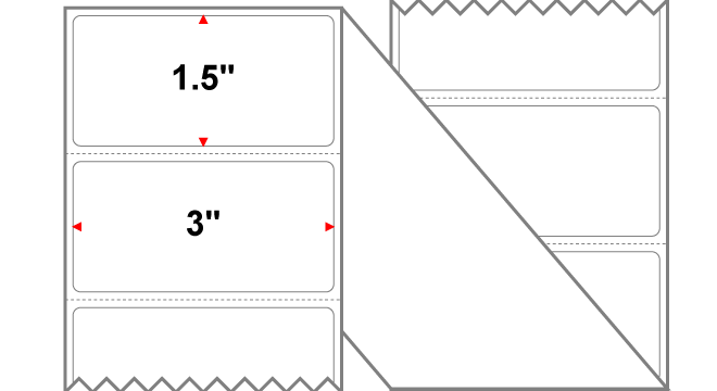 3 X 1.5 Tag Stock White - Thermal Transfer - Fanfolded