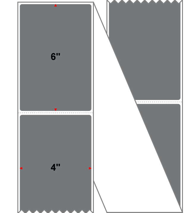 Fanfolded - 4 X 6 Premium Paper Direct Thermal Label - PMS Cool Gray 9 (Very Dark) Gray 9 - Permanent