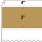 4 X 2 Premium Paper Thermal Transfer Label - Perforated - PMS 465 Cardboard Brown 465 - 8" Roll - Permanent