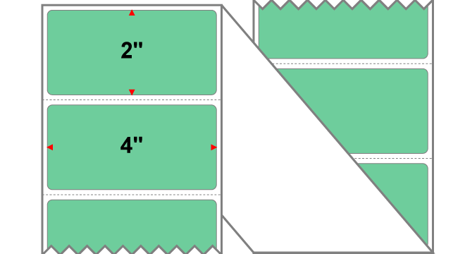 Fanfolded - 4 X 2 Premium Paper Thermal Transfer Label - PMS 345 Green 345 - Permanent