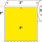 3 X 5 Premium Paper Thermal Transfer Label - Perforated - Fluorescent Yellow 803 - 8" Roll - Permanent