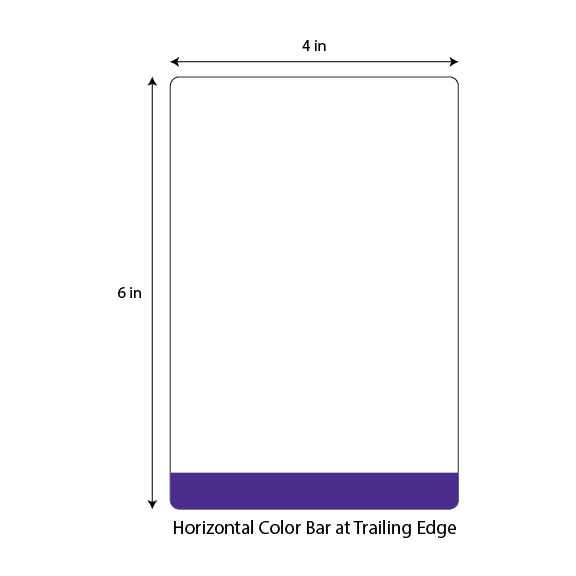 4 X 6.5 Premium Paper Thermal Transfer Label - Perforated - Violet Pantone Violet - 8" Roll - Permanent