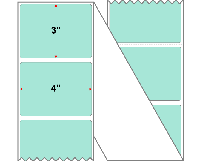 Fanfolded - 4 X 3 Premium Paper Direct Thermal Label - PMS 331 Light (Mint) Green 331 - Permanent