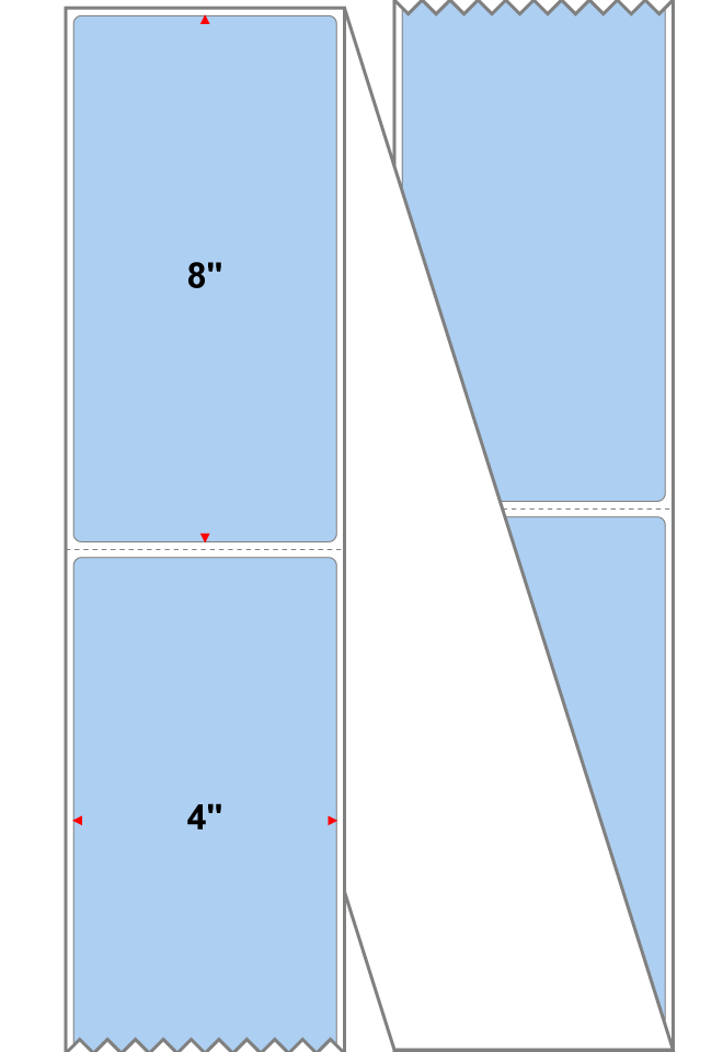 Fanfolded - 4 X 8 Premium Paper Thermal Transfer Label - PMS 277 Light Blue 277 - Permanent