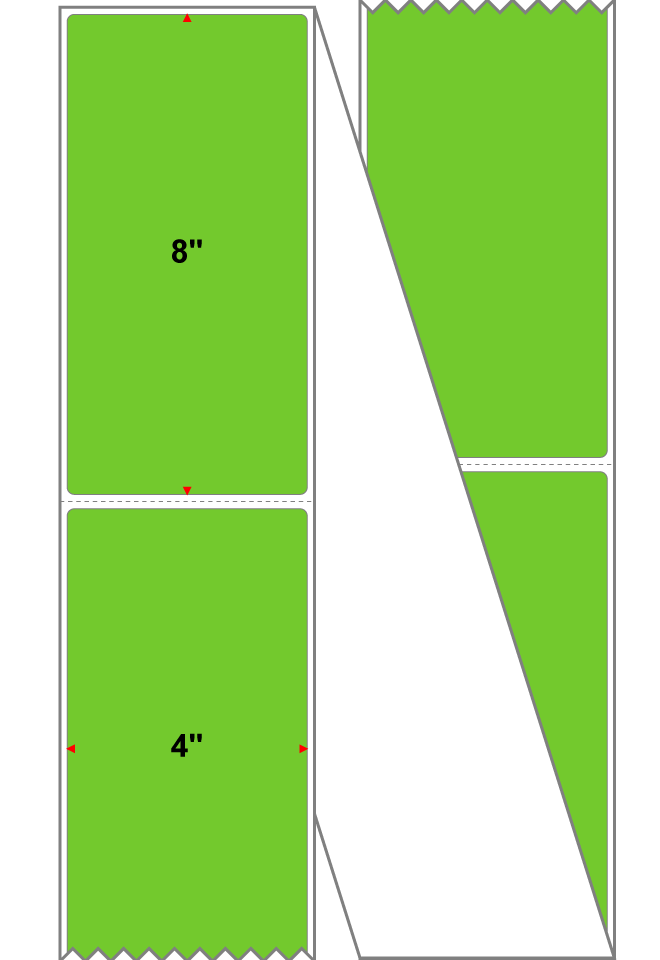 Fanfolded - 4 X 8 Premium Paper Thermal Transfer Label - PMS 375 Yellow/Green 375 - Permanent