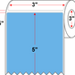 3 X 5 Premium Paper Direct Thermal Label - Perforated - Blue 292 - 8" Roll - Permanent