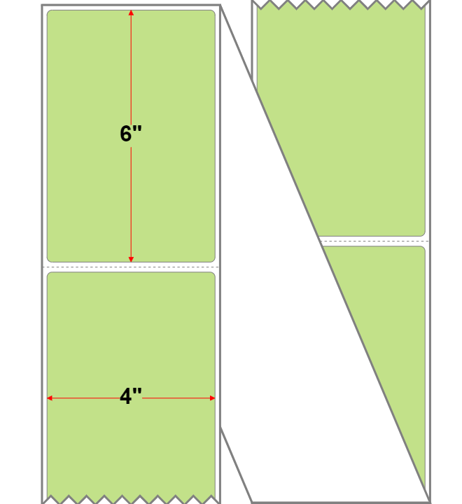 Fanfolded - 4 X 6 Premium Paper Thermal Transfer Label - Light Green 365 - Permanent