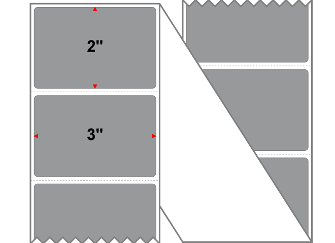 Fanfolded - 3 X 2 Premium Paper Direct Thermal Label - PMS Cool Gray 7 (Dark) Gray 7 - Permanent