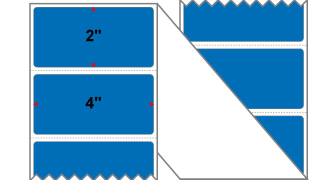 Fanfolded - 4 X 2 Premium Paper Thermal Transfer Label - PMS 300 Blue 300 - Permanent