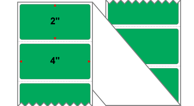 Fanfolded - 4 X 2 Premium Paper Thermal Transfer Label - PMS 354 Green 354 - Permanent