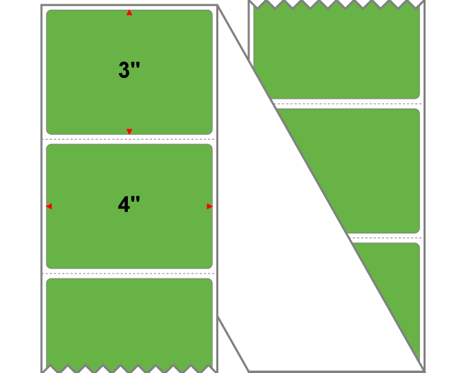 Fanfolded - 4 X 3 Premium Paper Thermal Transfer Label - PMS 368 Medium Green/Yellow 368 - Permanent