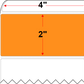 4 X 2 Premium Paper Thermal Transfer Label - Perforated - Orange 1495 - 8" Roll - Permanent