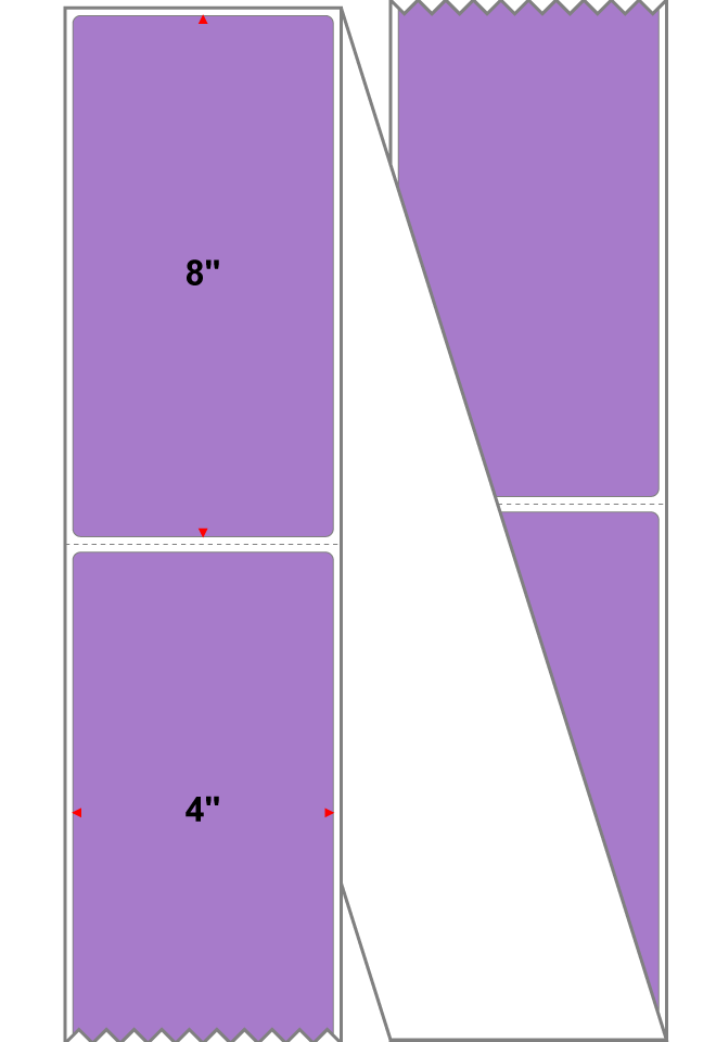 Fanfolded - 4 X 8 Premium Paper Direct Thermal Label - PMS 2577 Light Violet 2577 - Permanent
