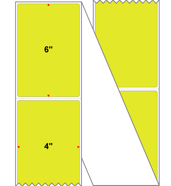 Fanfolded - 4 X 6 Premium Paper Thermal Transfer Label - Fluorescent Chartreuse 809 - Permanent