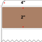 4 X 2 Premium Paper Direct Thermal Label - Perforated - PMS 479 Brown 479 - 8" Roll - Permanent