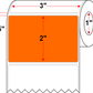 3 X 2 Premium Paper Direct Thermal Label - Perforated - Orange 1505 - 4" Roll - Permanent