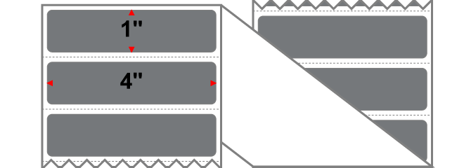Fanfolded - 4 X 1 Premium Paper Thermal Transfer Label - PMS Cool Gray 9 (Very Dark) Gray 9 - Permanent