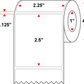 2.25 X 2.5 Premium Paper Direct Thermal Label - Perforated - White - 4" Roll - Permanent