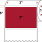 3 X 2 Premium Paper Thermal Transfer Label - Perforated - PMS 187 Dark Red 187 - 4" Roll - Permanent