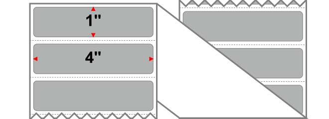 Fanfolded - 4 X 1 Premium Paper Thermal Transfer Label - PMS Cool Gray 5 (Medium) Gray 5 - Permanent