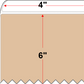 4 X 6 Premium Paper Thermal Transfer Label - Perforated - Tan 726 - 8" Roll - Permanent