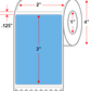 2 X 3 Premium Paper Direct Thermal Label - Perforated - Blue 292 - 4" Roll - Permanent