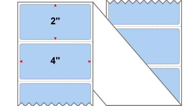 Fanfolded - 4 X 2 Premium Paper Thermal Transfer Label - PMS 277 Light Blue 277 - Permanent