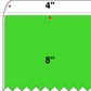 4 X 8 Premium Paper Thermal Transfer Label - Perforated - Fluorescent Green 802 - 8" Roll - Permanent
