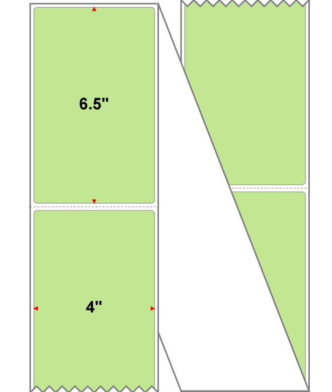 Fanfolded - 4 X 6.5 Premium Paper Direct Thermal Label - PMS 365 Light Green/Yellow 365 - Permanent